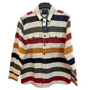 NWT Pendleton Woolen Mills Mens Stripped Long Sleeve Button-Up Shirt New Tags